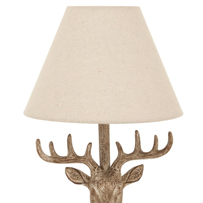 Ashford Stag Table Lamp with Natural Linen Shade