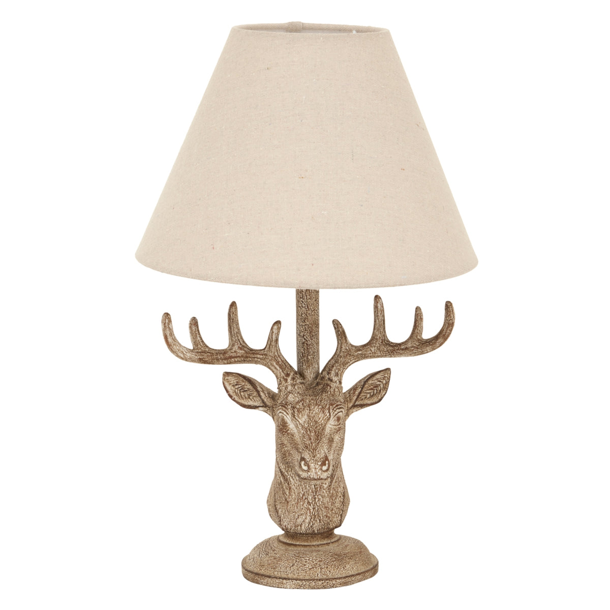 Ashford Stag Table Lamp with Natural Linen Shade