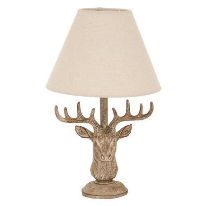 Ashford Stag Table Lamp with Natural Linen Shade