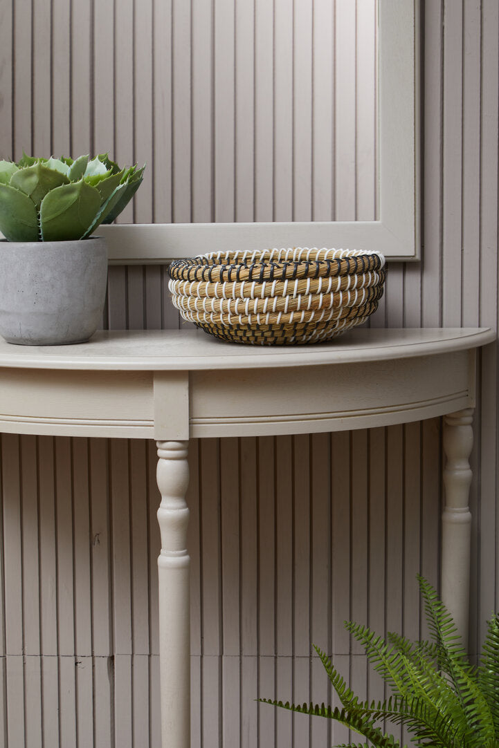 Heritage Half Moon Vintage Grey Console Table