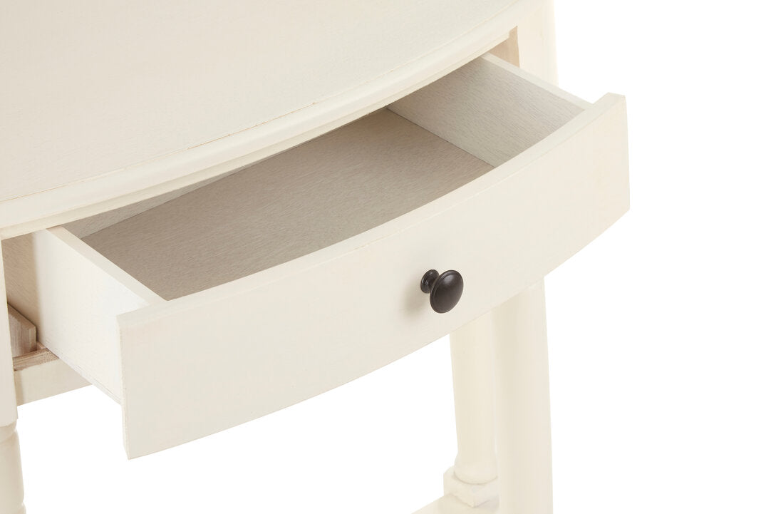 Heritage One Drawer Antique White Console Table