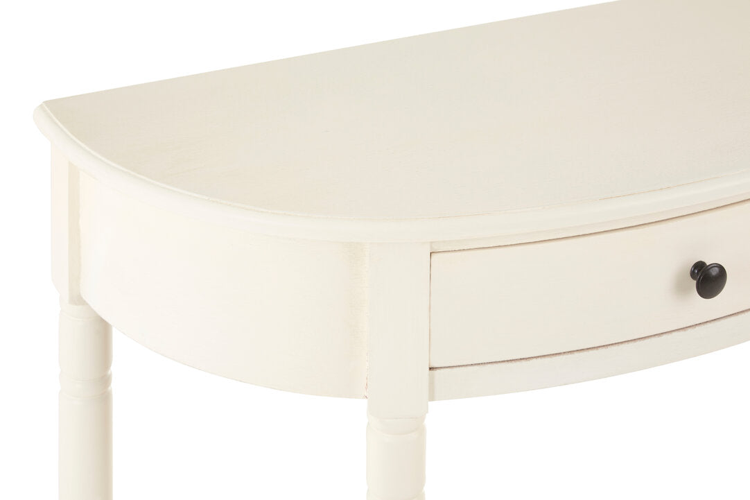Heritage One Drawer Antique White Console Table