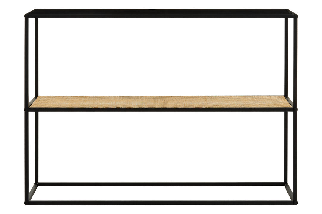 Depok 2 Tier Rattan And Metal Console Table