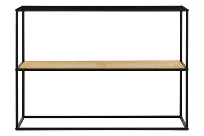 Depok 2 Tier Rattan And Metal Console Table