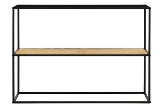 Depok 2 Tier Rattan And Metal Console Table