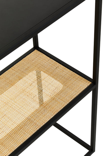 Depok 2 Tier Rattan And Metal Console Table