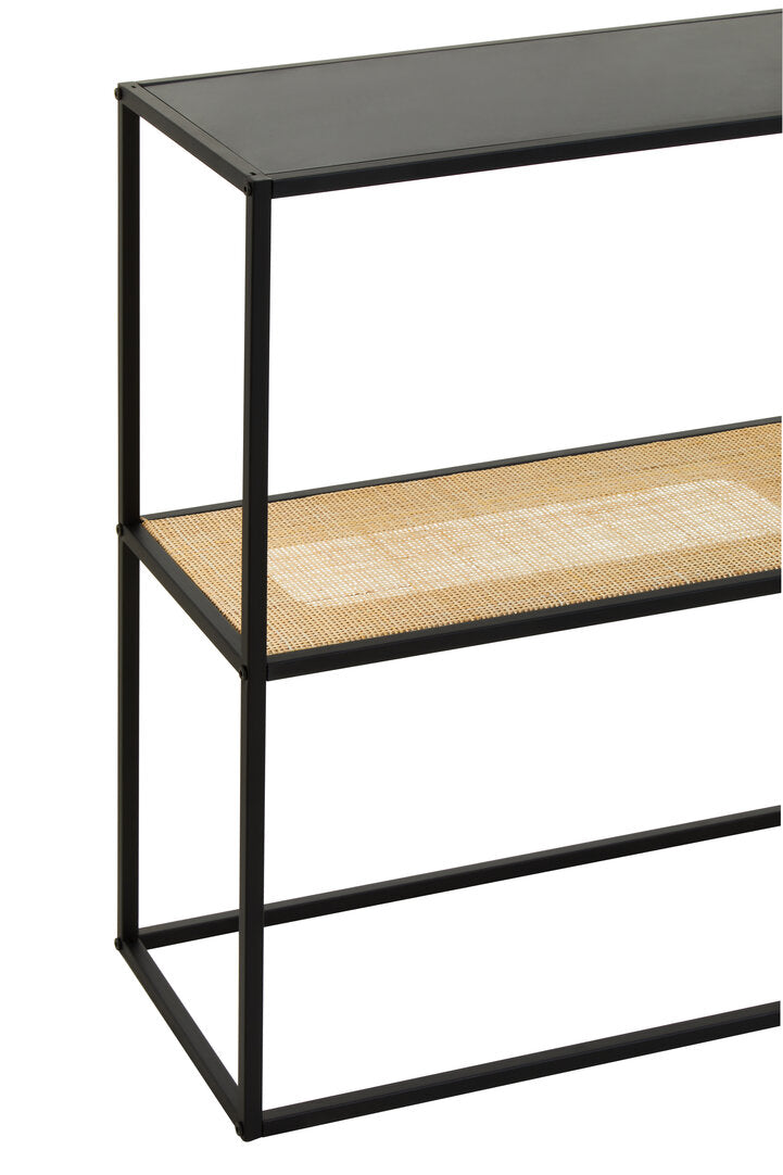 Depok 2 Tier Rattan And Metal Console Table