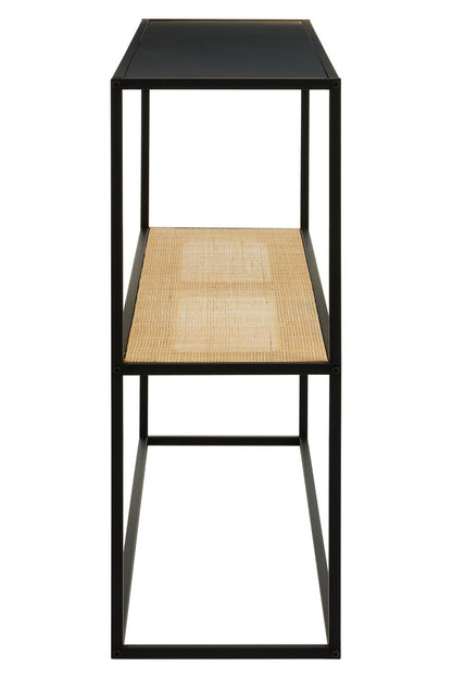 Depok 2 Tier Rattan And Metal Console Table