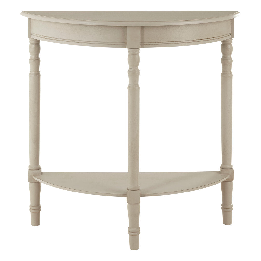 Heritage Putty Pine Wood Half Moon Console Table