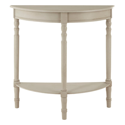 Heritage Putty Pine Wood Half Moon Console Table
