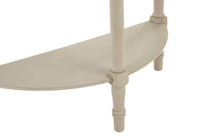 Heritage Putty Pine Wood Half Moon Console Table