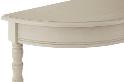 Heritage Putty Pine Wood Half Moon Console Table