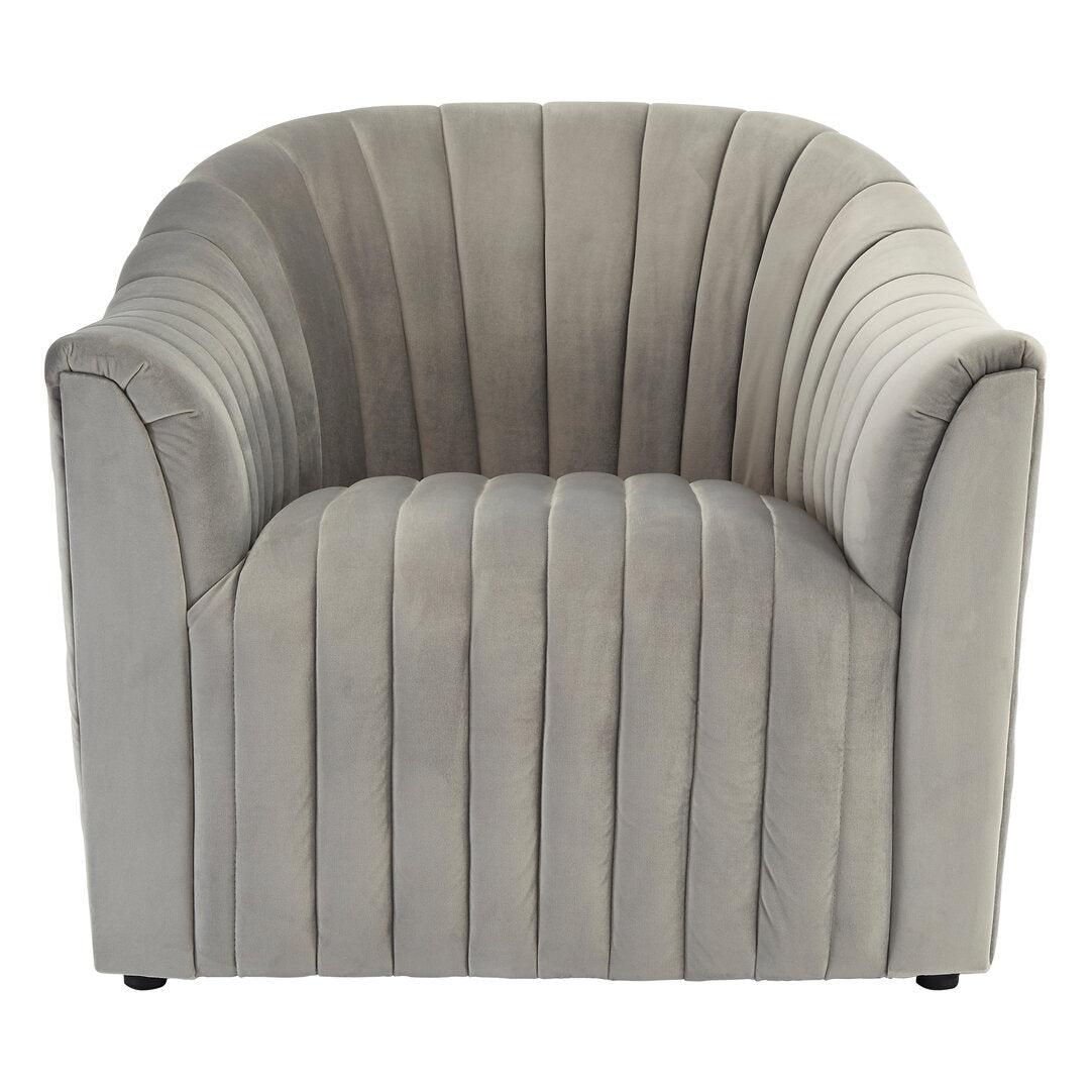Opel Grey Velvet Armchair