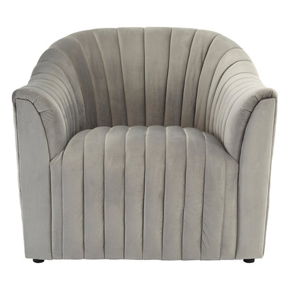 Opel Grey Velvet Armchair