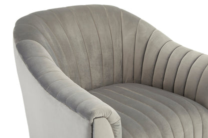 Opel Grey Velvet Armchair