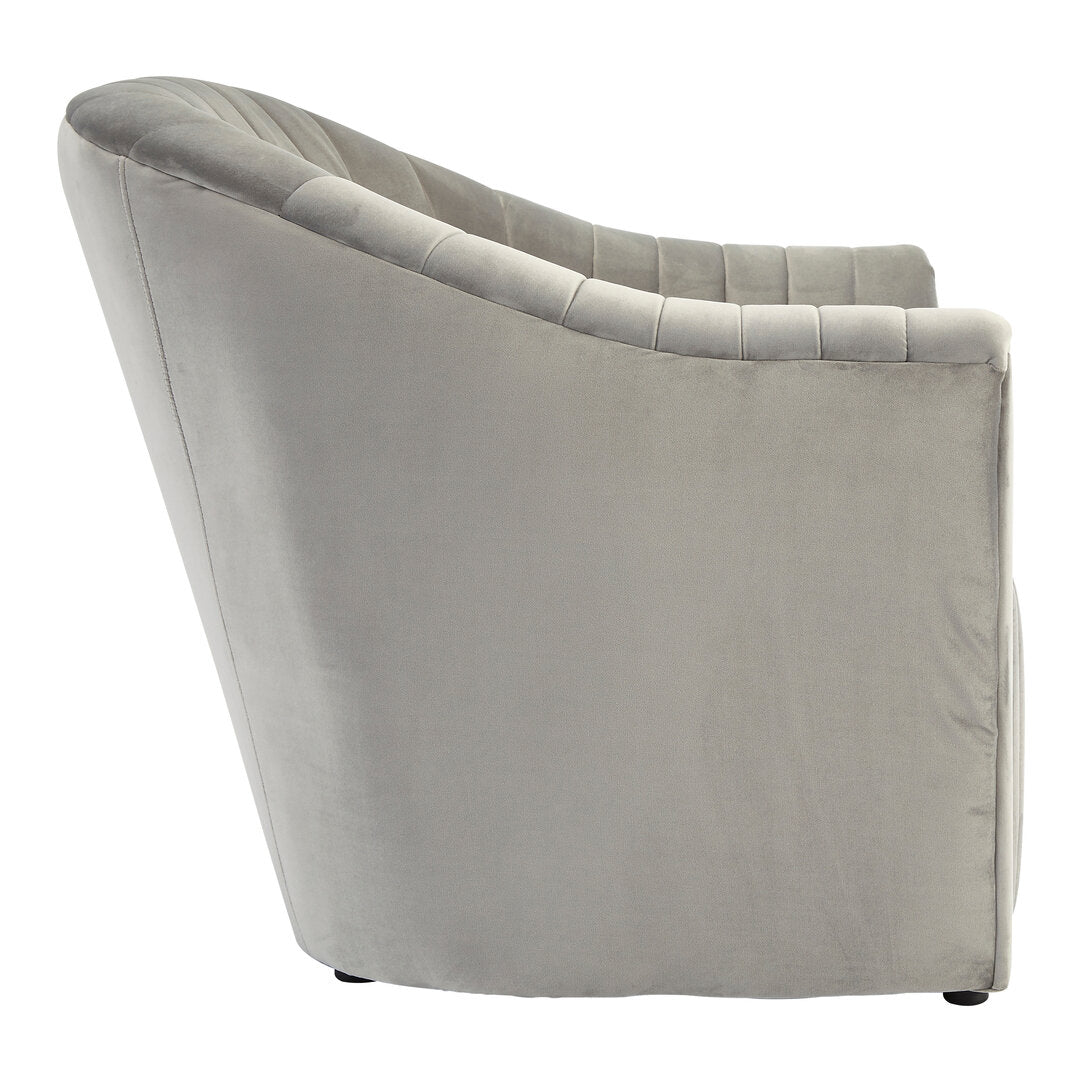 Opel Grey Velvet Armchair