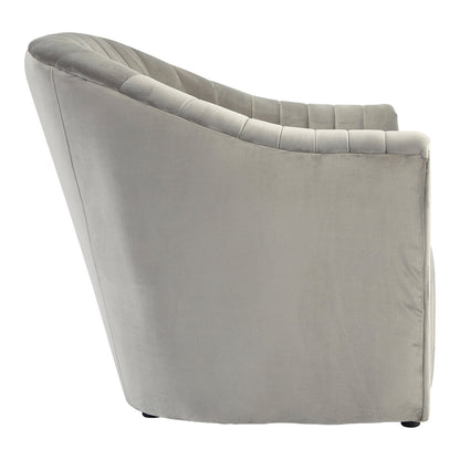 Opel Grey Velvet Armchair