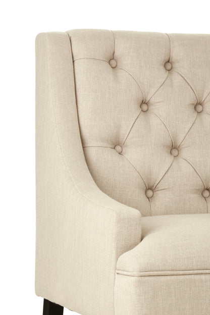 Doucet High Back Natural Linen Bench