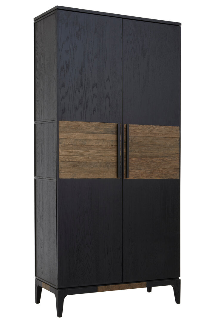 Salvar 2 Tone Oak Wood Tall Cabinet