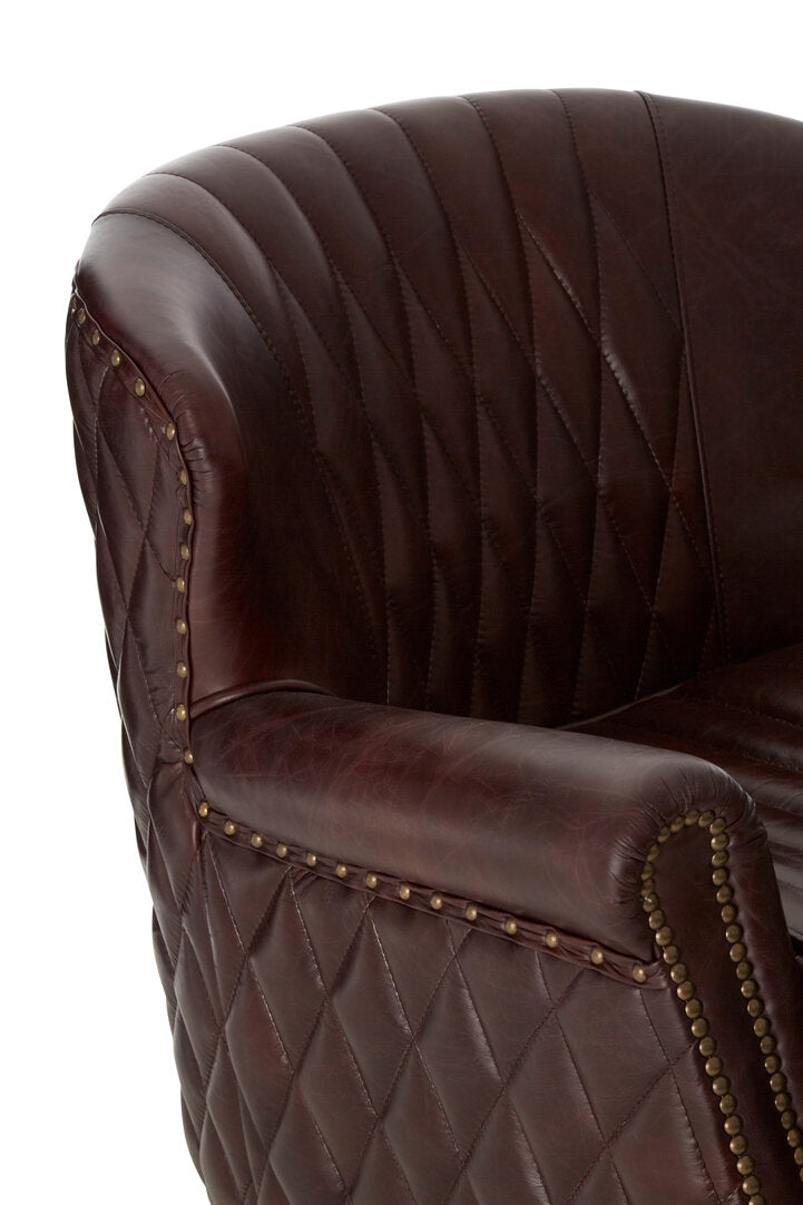 Victor Brown Leather Winged Back Armchair