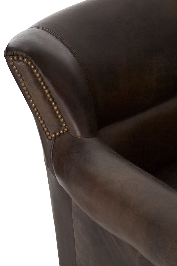 Victor Dark Grey Brown Leather Armchair