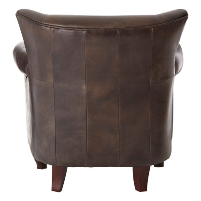 Victor Dark Grey Brown Leather Armchair