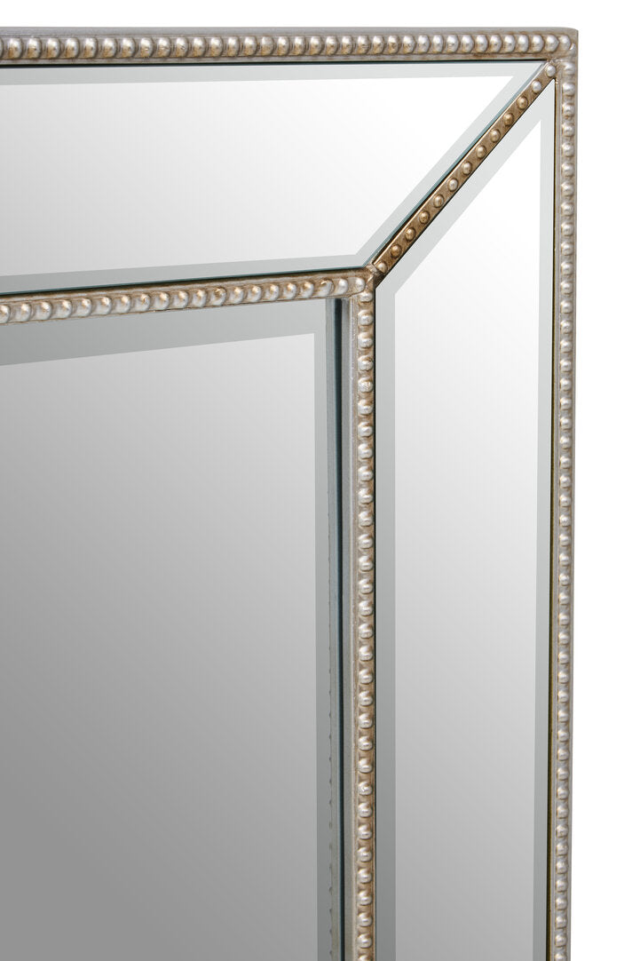 Elara Silver Finish Rectangular Wall Mirror