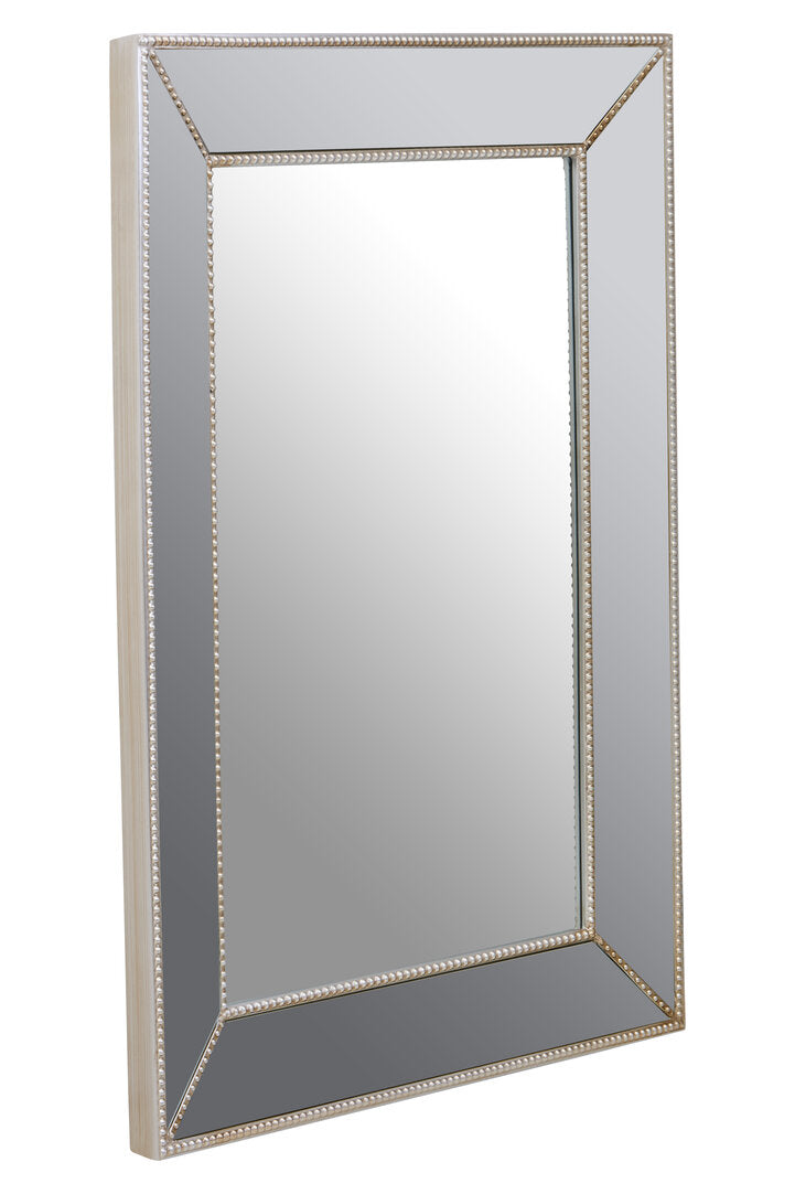 Elara Silver Finish Rectangular Wall Mirror