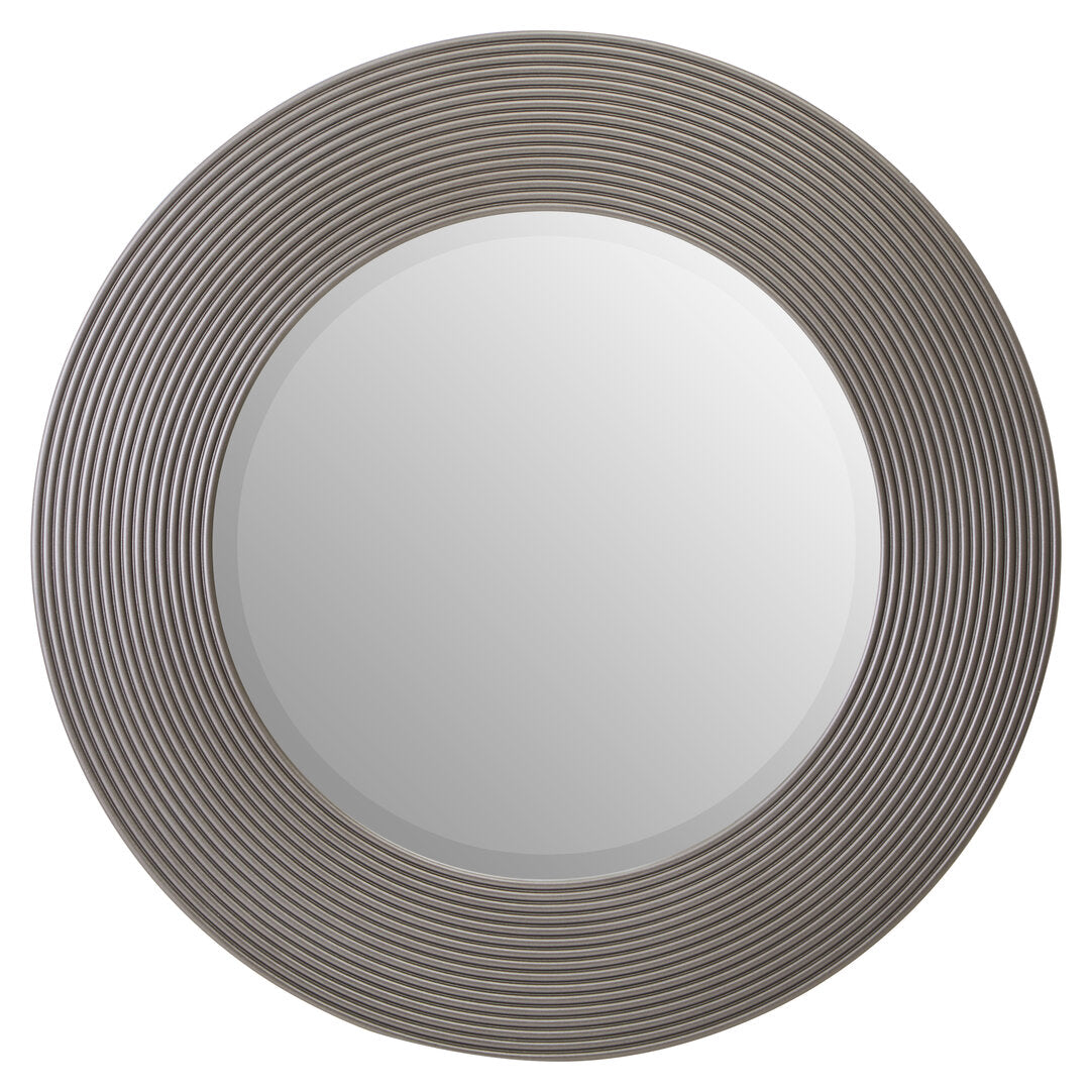 Dervio Grey Ribbed Round Wall Mirror