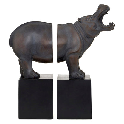 Boho Set of 2 Hippo Bookends
