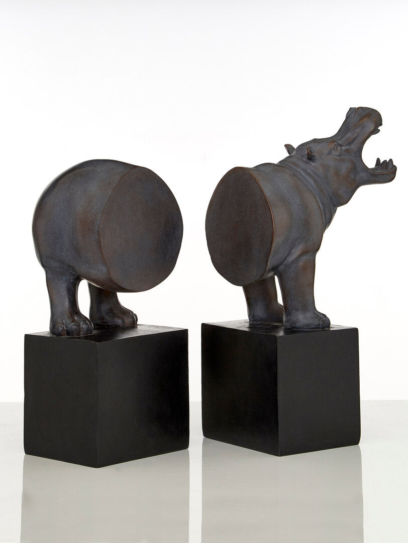 Boho Set of 2 Hippo Bookends