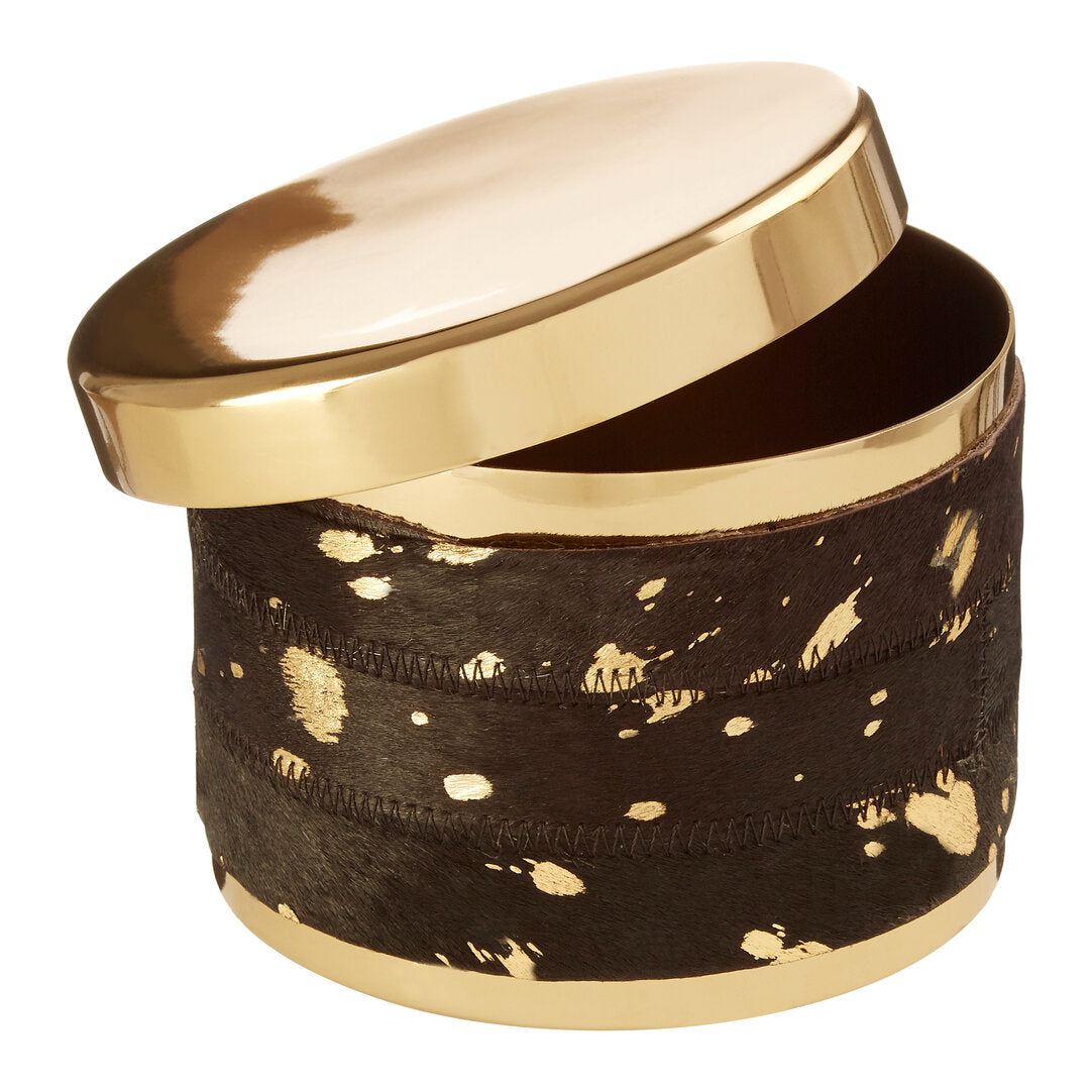Bowerbird Small Gold And Black Trinket Box