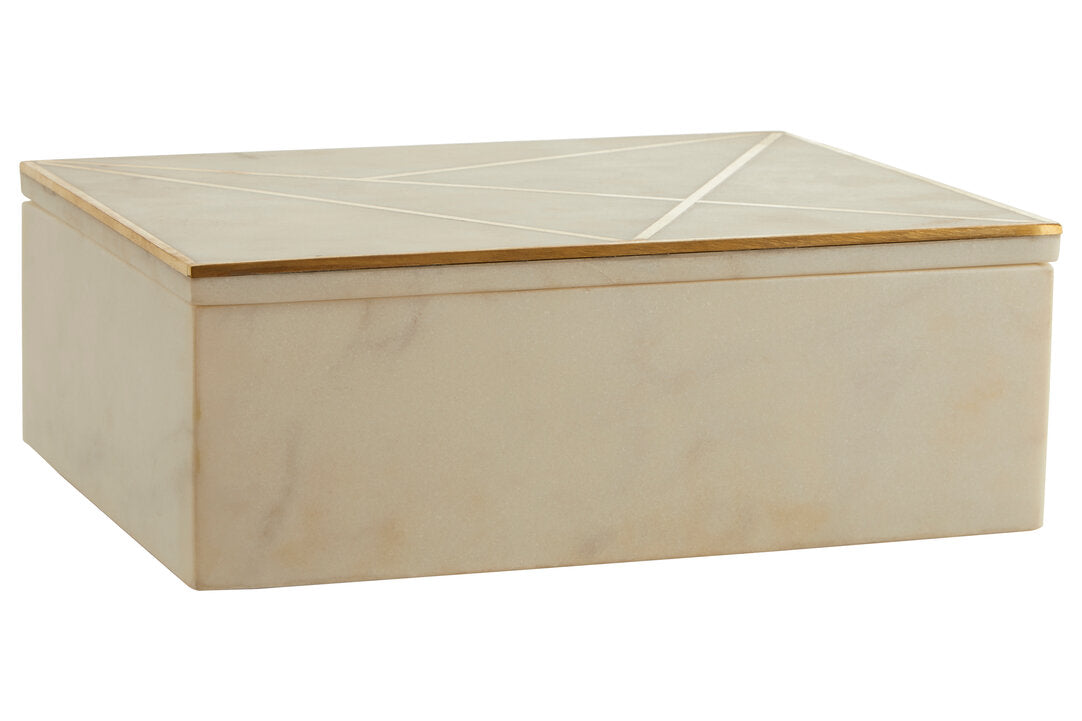 Sena Large White Marble Trinket Box