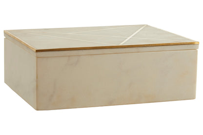 Sena Large White Marble Trinket Box
