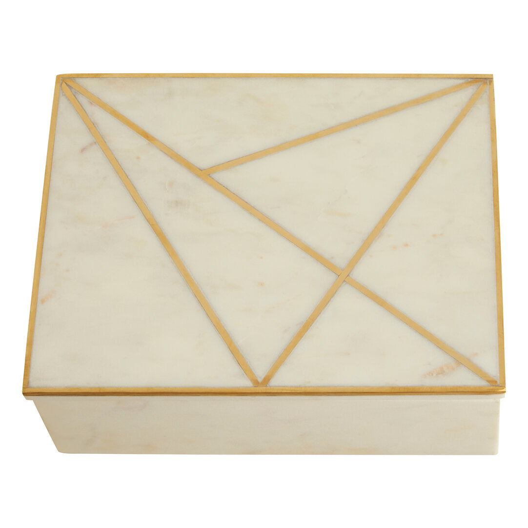 Sena Large White Marble Trinket Box