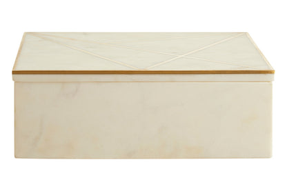 Sena Large White Marble Trinket Box