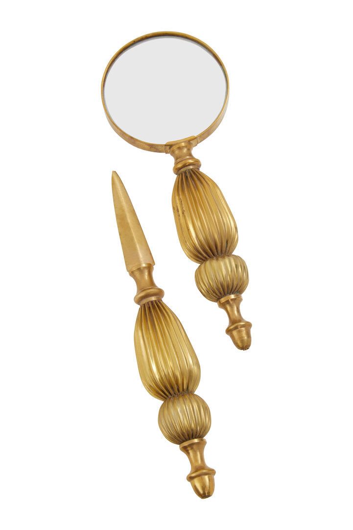 Churchill Gold Finish Magnifying Glass And Letter Opener