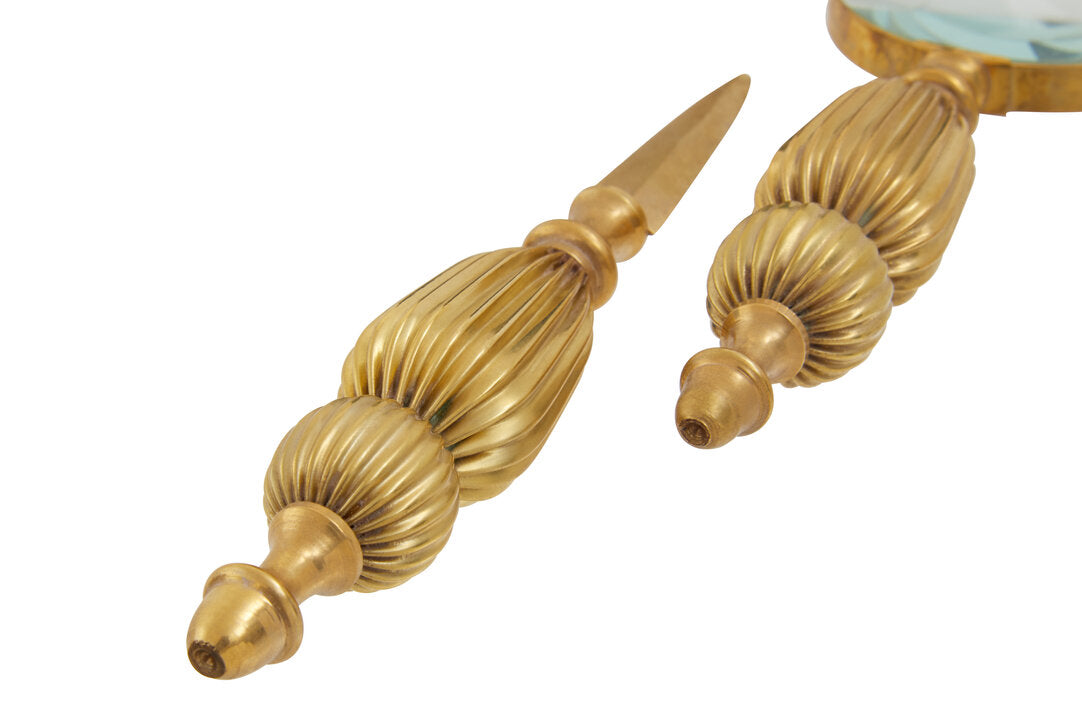 Churchill Gold Finish Magnifying Glass And Letter Opener