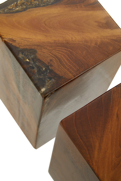 Sakra Set Of 2 Teak Wood Bookends