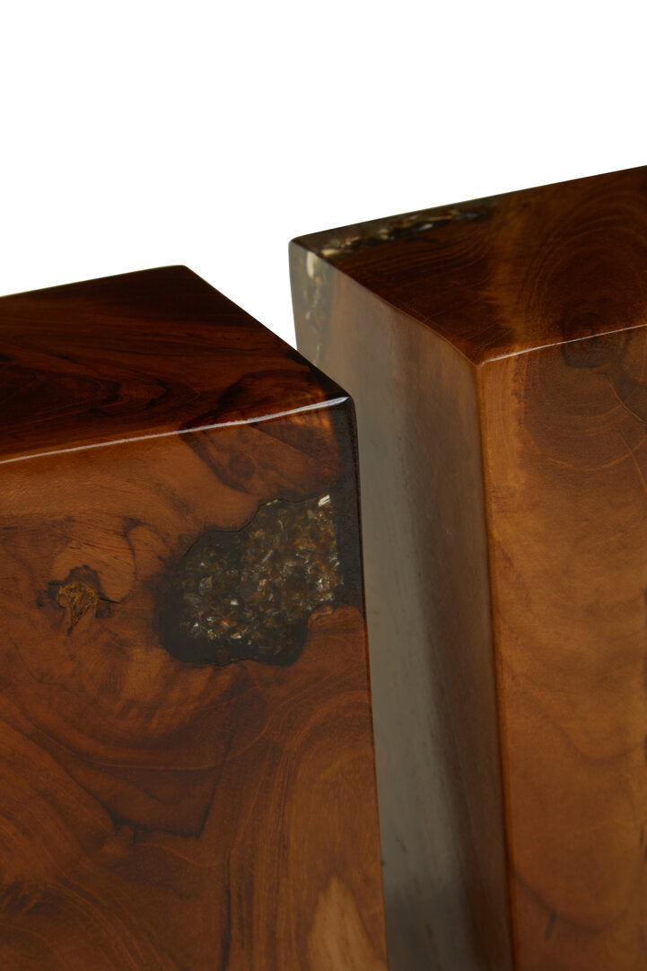 Sakra Set Of 2 Teak Wood Bookends