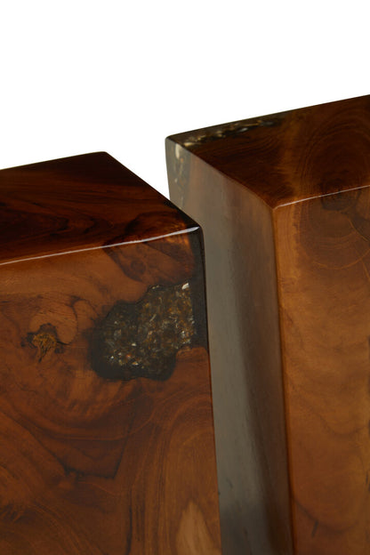 Sakra Set Of 2 Teak Wood Bookends