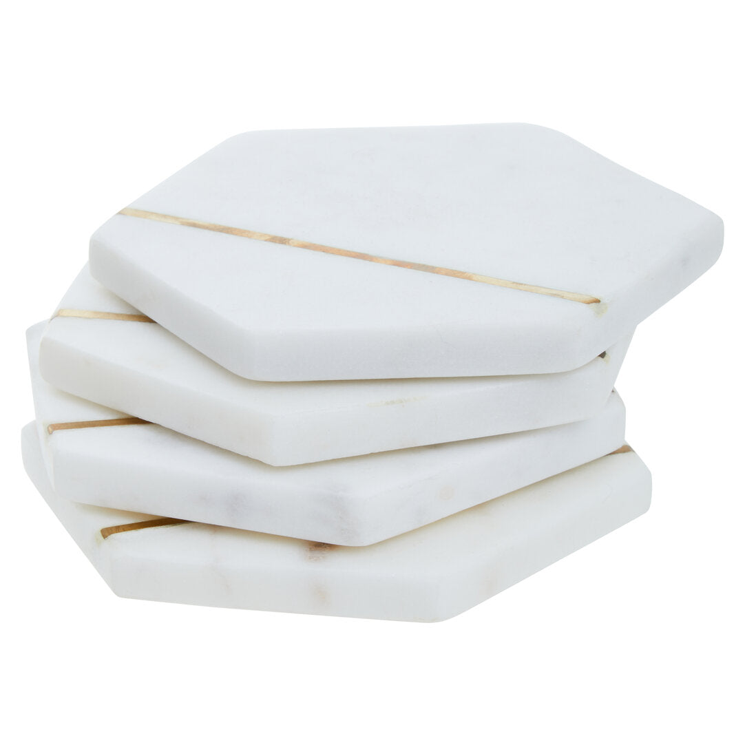 SENA Set Of Four White Marble Coasters