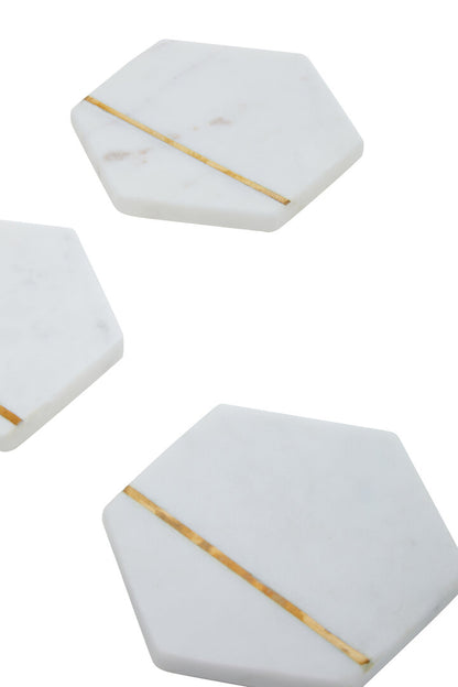 SENA Set Of Four White Marble Coasters