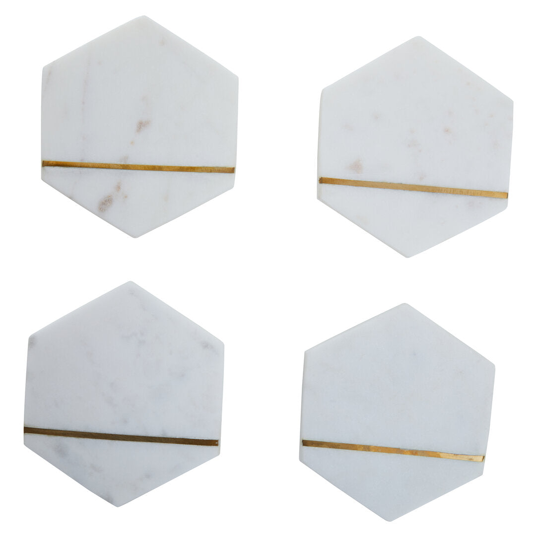 SENA Set Of Four White Marble Coasters