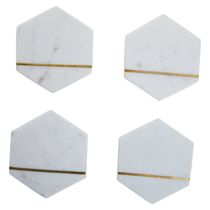 SENA Set Of Four White Marble Coasters