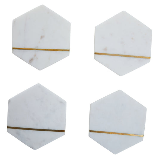 Mira Set Of Four White Marble Coasters