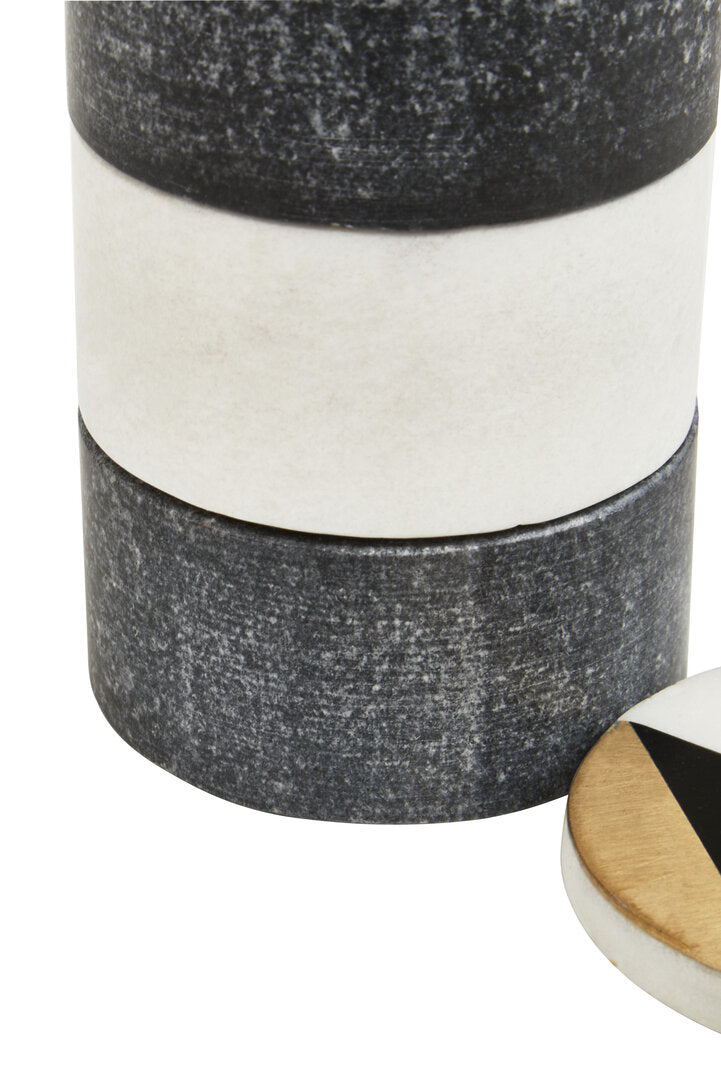 Omari Marble Stacking Trinket Pots