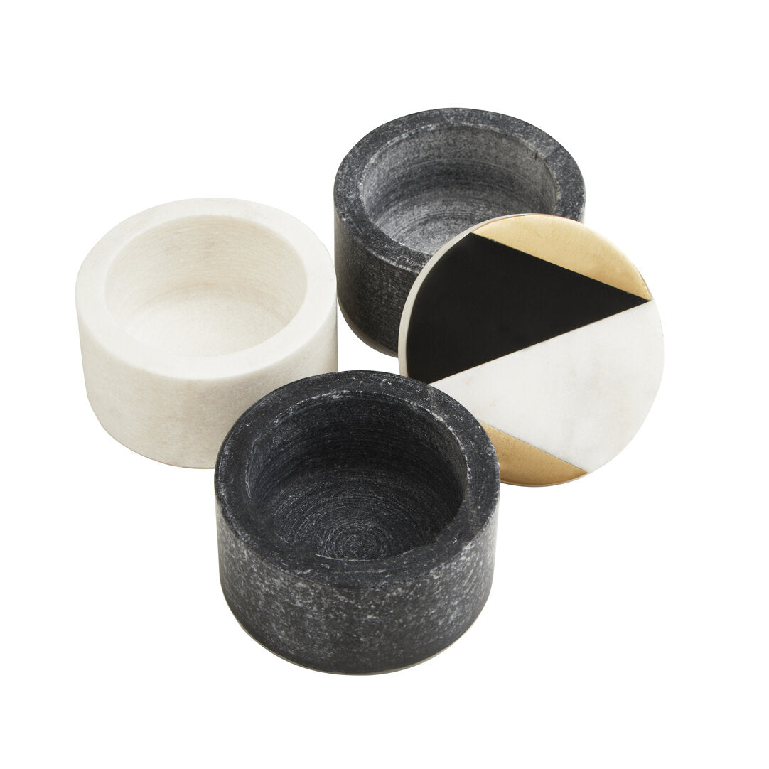 Omari Marble Stacking Trinket Pots