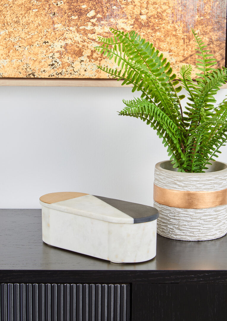 Omari Oblong Marble Trinket Box