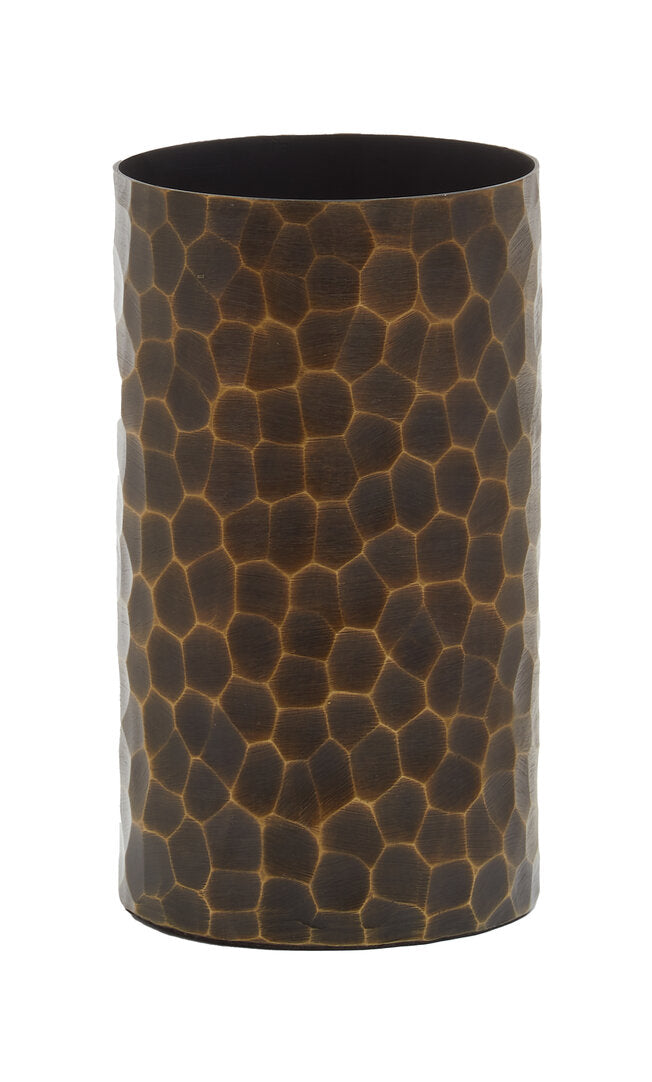 Akola Small Antique Gold Metal Vase